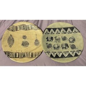 Vintage Hand Carved Stone Plate Decorative African Tribal Art Decor